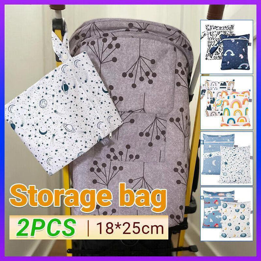 2Pcs/Set 18 X 25Cm Small Waterproof Wet Bag Stroller Hanging Organizer Bag - ES075-013.