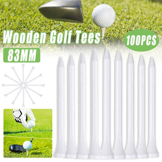100pcs Wooden Golf Spikes Durable Wooden Tees Golf Accessories.