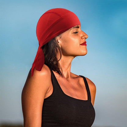 Durag Bandanna Cap Cycling Head Wraps Skull Cap Scarves Caps Motorcycle Sports - Pink