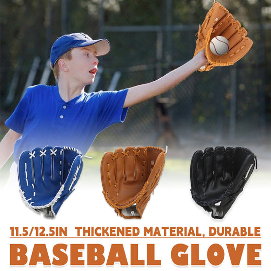 Baseball Glove Thickened Softball Glove Pitcher Mitt Sports Training Outdoor - Blue - 12.5in.