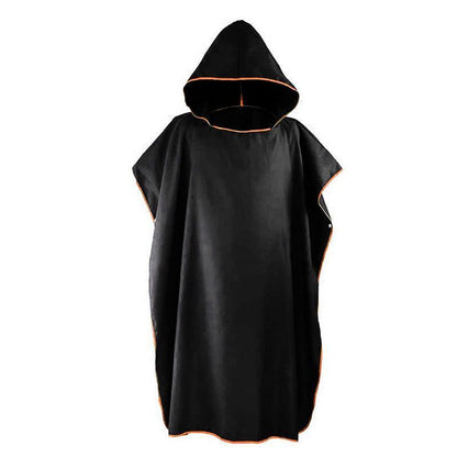 Adult Changing Robe Towel Bath Hooded Quick Dry Beach Towel Poncho Bathrobe - Grey