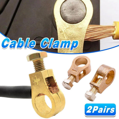2 Pairs Cable Clamp Battery Clips Car Positive Negative Pure Copper Terminals.