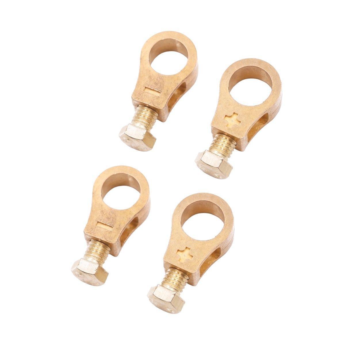 2 Pairs Cable Clamp Battery Clips Car Positive Negative Pure Copper Terminals.