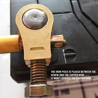 2 Pairs Cable Clamp Battery Clips Car Positive Negative Pure Copper Terminals.