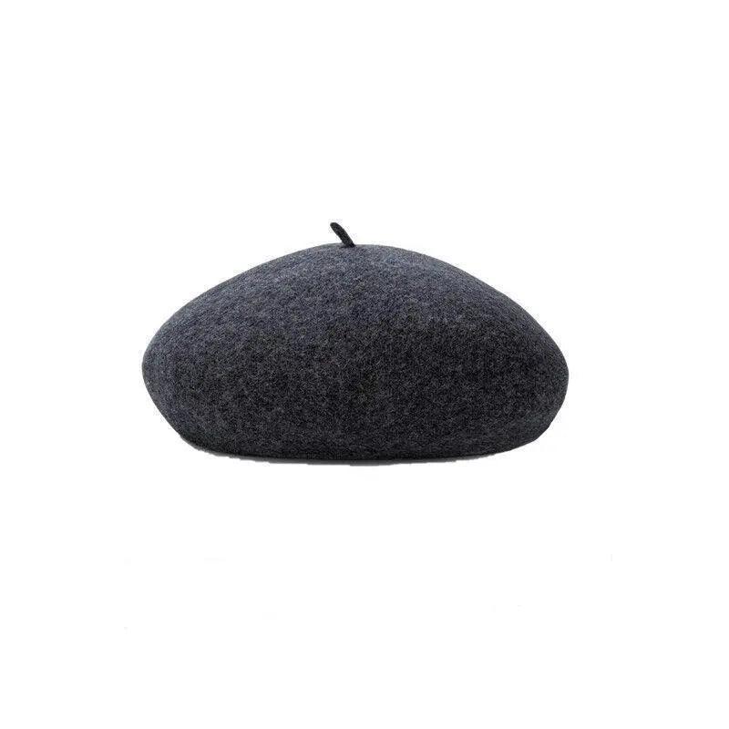 Women Ladies Beanie Wool French Beret Newsboy Hat Cap Winter Warm Hats Girls - Black