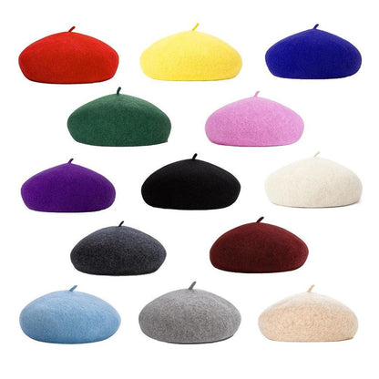 Women Ladies Beanie Wool French Beret Newsboy Hat Cap Winter Warm Hats Girls - Borland