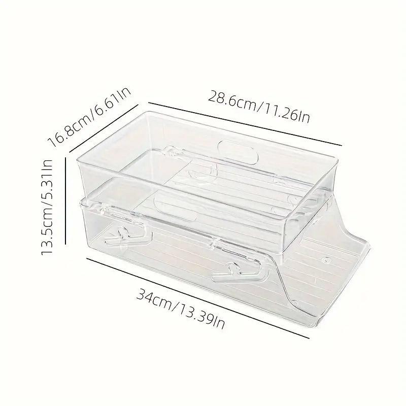 Double Tier Drinks Organiser Drawer Shelf Storage Rack Beverage Dispenser Holder