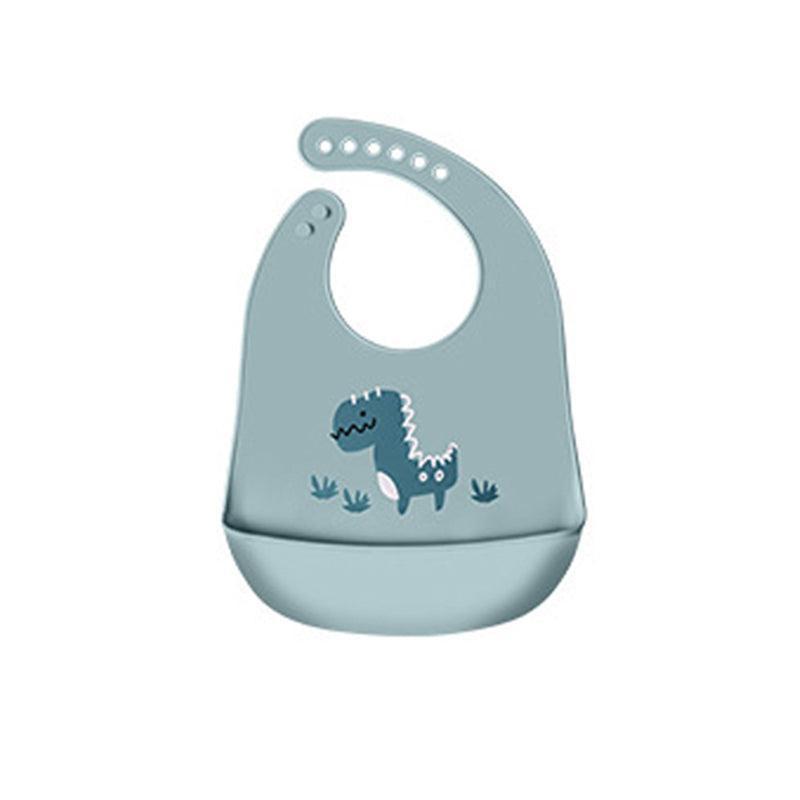 Silicone Waterproof Feeding Bib Apron with Pouch Easy to Clean Smock for Mealtime Use - Puppy.