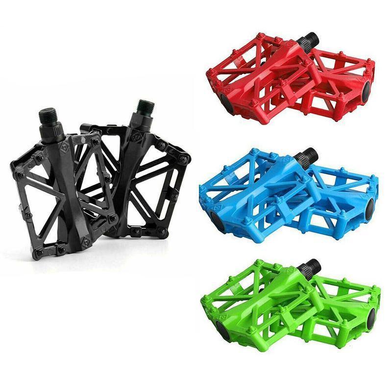 Bike Pedals Alloy Mountain Road MTB Colored Bicycle Nonslip Cycling Pedals 9/16" - Green.