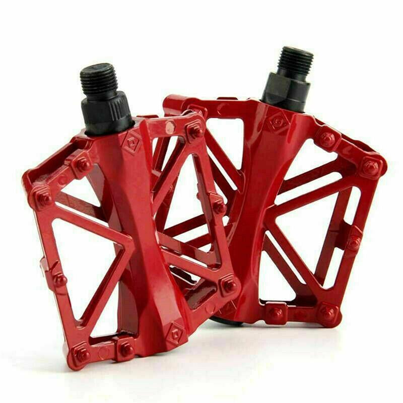 Bike Pedals Alloy Mountain Road MTB Colored Bicycle Nonslip Cycling Pedals 9/16" - Green.