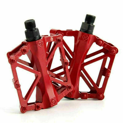 Bike Pedals Alloy Mountain Road MTB Colored Bicycle Nonslip Cycling Pedals 9/16" - Green.