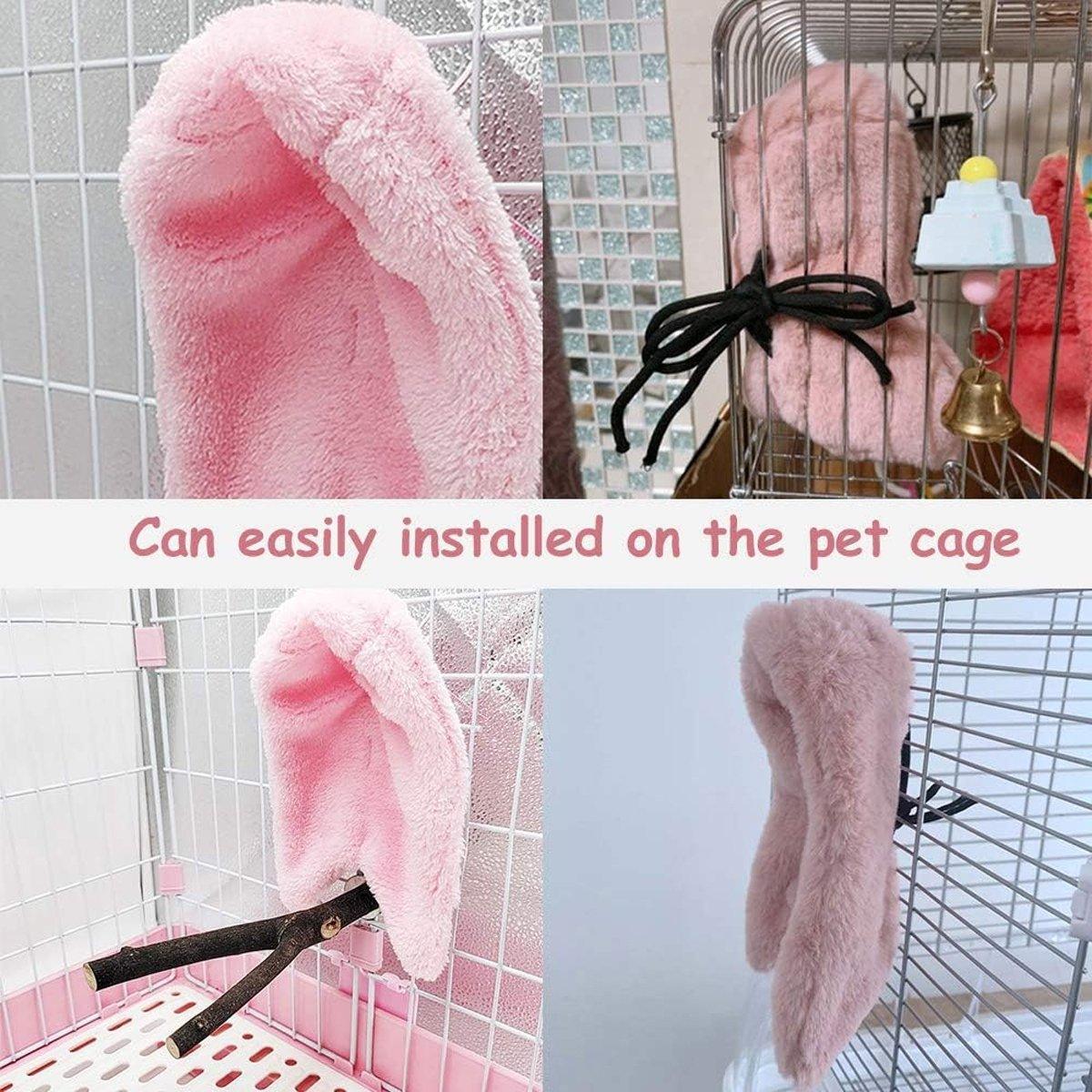 Cozy Bird Blanket Shawl Parrot Snuggle Cabin Plush Hanging Cotton Nest Bedding - Purple-S Size