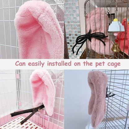 Cozy Bird Blanket Shawl Parrot Snuggle Cabin Plush Hanging Cotton Nest Bedding - Purple-S Size