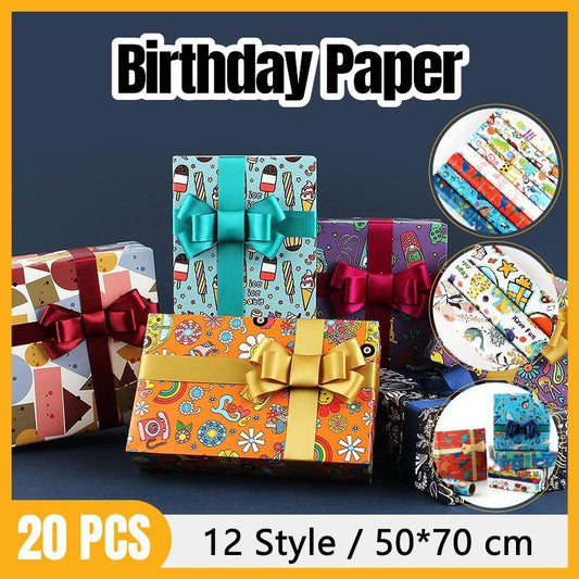 20pcs Cute Animal Cartoon Gift Wrapping Paper for Toys Bookskin and Crafts - Lions and tigers-20PCS