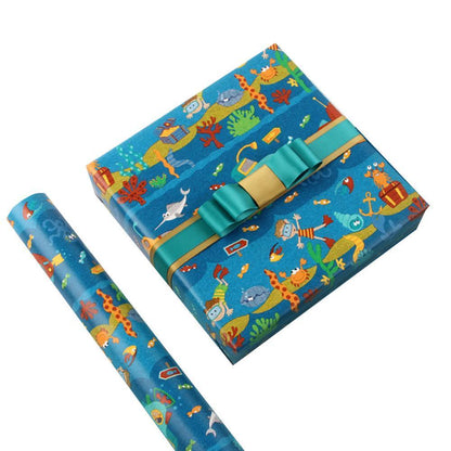 20pcs Cute Animal Cartoon Gift Wrapping Paper for Toys Bookskin and Crafts - Striped Birthday-20PCS