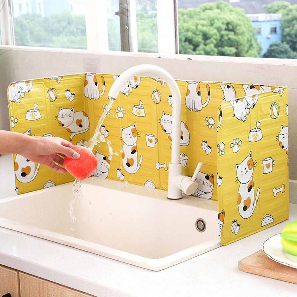 Kitchen Oil Splash Guard Wall Foil Protector Stove Cover Removable Baffle Screen - Black Rabbit