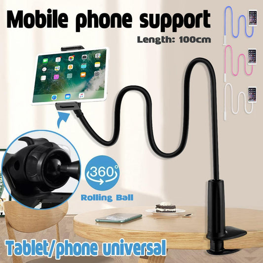 Adjustable Flexible Phone Tablet Holder with Clamp for Bed Desk Mount Use - Blue.