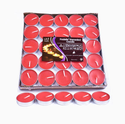 Tealight Candles 10 or 50 Pack Unscented Long Burning for Wedding Party Decor - Blue- 2 Hours10PCS