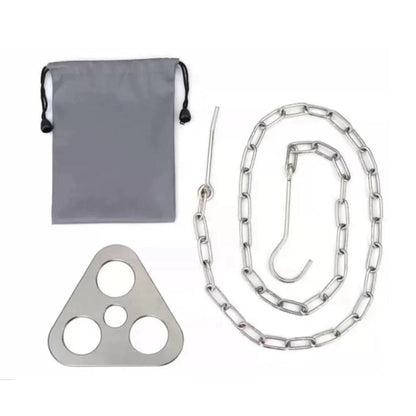 Outdoor Bonfire Rack Hanging Pot Picnic Fire Stand Stainless Steel Portable Foldable Tripod.