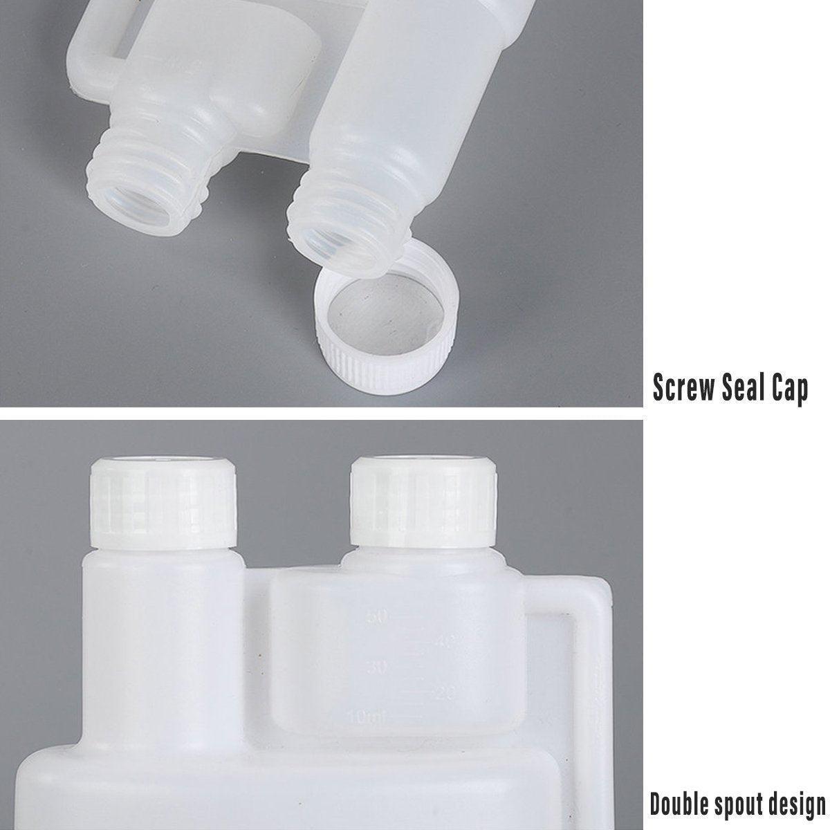 250-1000ml Plastic Twin Chamber Bottle with Tamper Evident Cap for Chemical Liquids - 10Pcs 500ml.