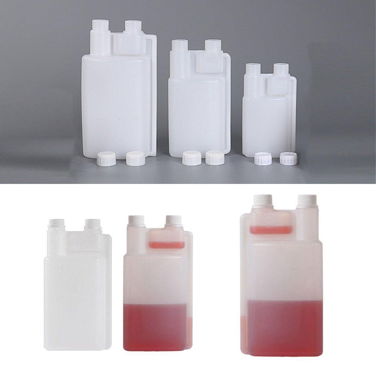 250-1000ml Plastic Twin Chamber Bottle with Tamper Evident Cap for Chemical Liquids - 10Pcs 500ml.