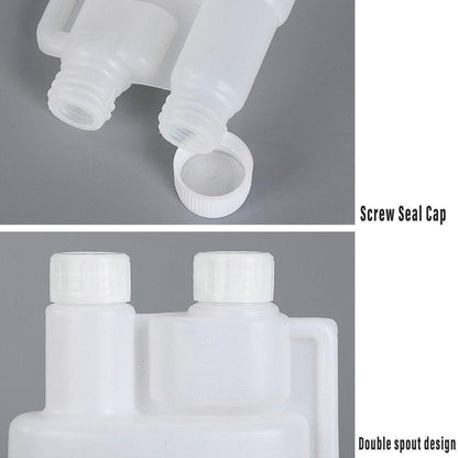 250-1000ml Plastic Twin Chamber Bottle with Tamper Evident Cap for Chemical Liquids - 8Pcs 250ml.