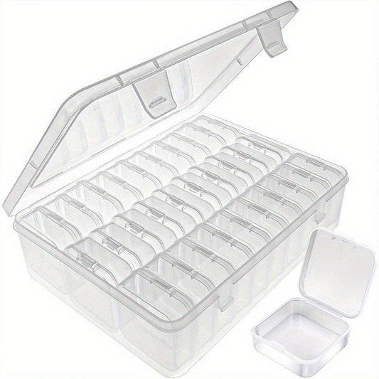 31PCS Plastic Home Storage Box Transparent Desktop Organizer Jewelry Beads Box.