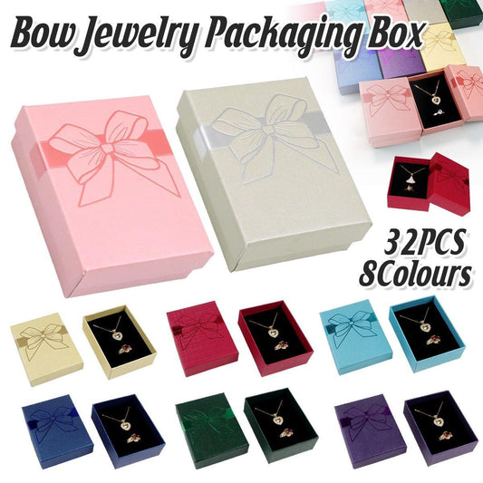 32pcs Jewelry Storage Box Necklace Pendant Ring Organizer Gift Packaging - Blue.