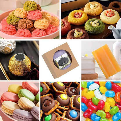 50PCS Handmade Soap Paper Box Round Window Kraft Black White Candy Biscuit Box - Khaki-50pcs 10*10*2.4CM.