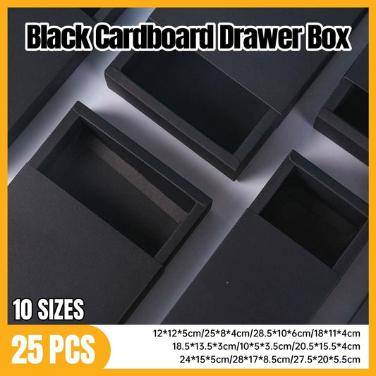 25X Black Kraft Paper Drawer Jewelry Package Necklace Bracelet Gift Package box - 20.5*15.5*4-25pcs.
