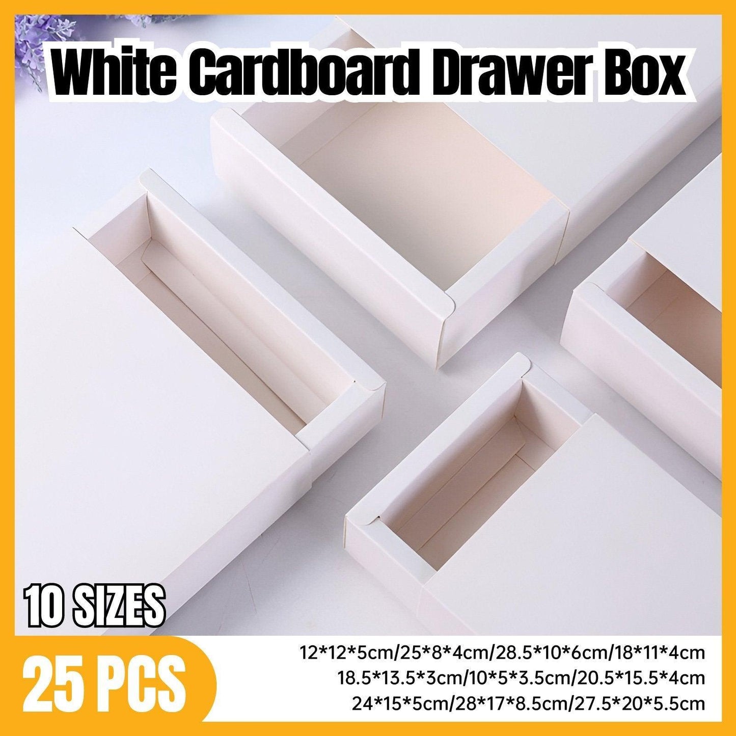 25X White Kraft Paper Drawer Jewelry Package Necklace Bracelet Gift Package box - 28*17*8.5-25pcs.