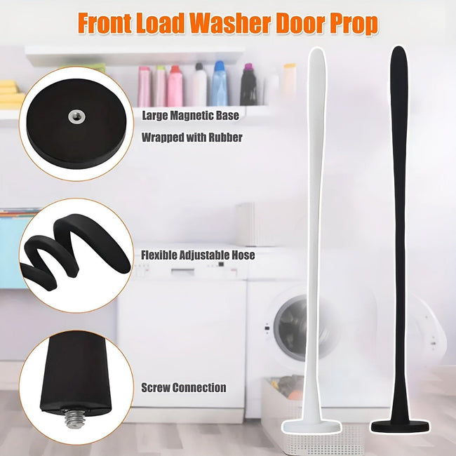 Magnetic Washer Door Holder Front Load Washing Machine Magnetic Door Prop - Black Hover Image