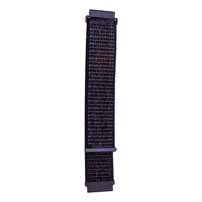 20mm Nylon Braided Sport Loop Velcro Watch Band Strap Compatible Replacement - Black