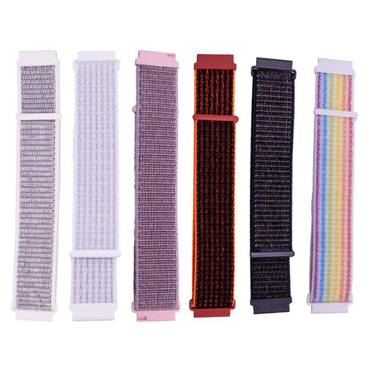 20mm Nylon Braided Sport Loop Velcro Watch Band Strap Compatible Replacement - Red-Black