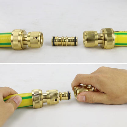 Brass Garden Hose Connector Fitting Double End Quick Joiner for 12mm Pipe Repair.