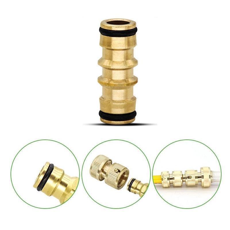 Brass Garden Hose Connector Fitting Double End Quick Joiner for 12mm Pipe Repair.