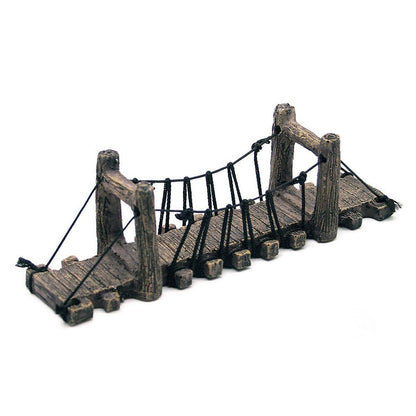 Resin Bridge Aquarium Decoration Fish Tank Accessories Shrimp Tortoise Climbing - Bent Rope Bridge-S