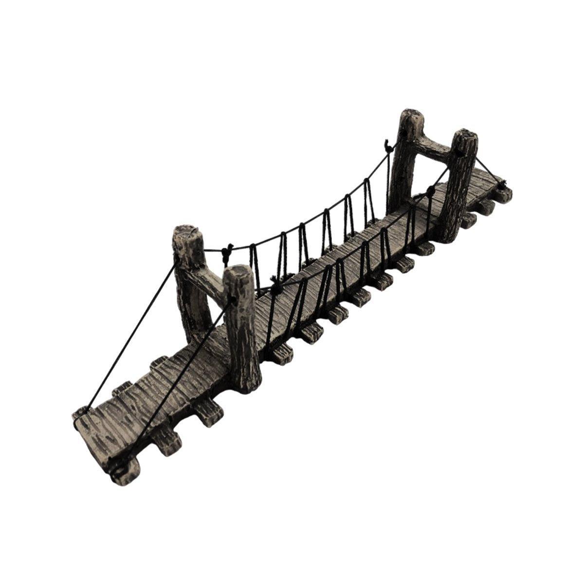 Resin Bridge Aquarium Decoration Fish Tank Accessories Shrimp Tortoise Climbing - Bent Rope Bridge-S