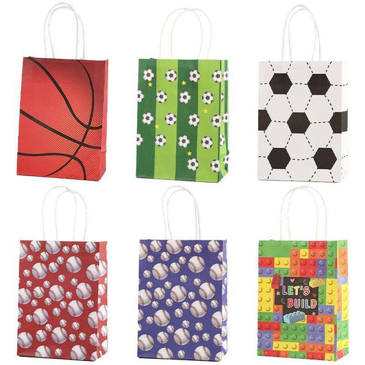 30PCS Fashion Ball Kraft Paper Gift Bag Festivals gift tote bag Party Favor Bag - Building-Blocks-30pcs