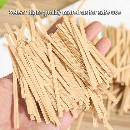 1000pcs Paper Tie Tape Wire 8/10/15cm for Baking Packing Bag Sealing Supplies - White-8cm.