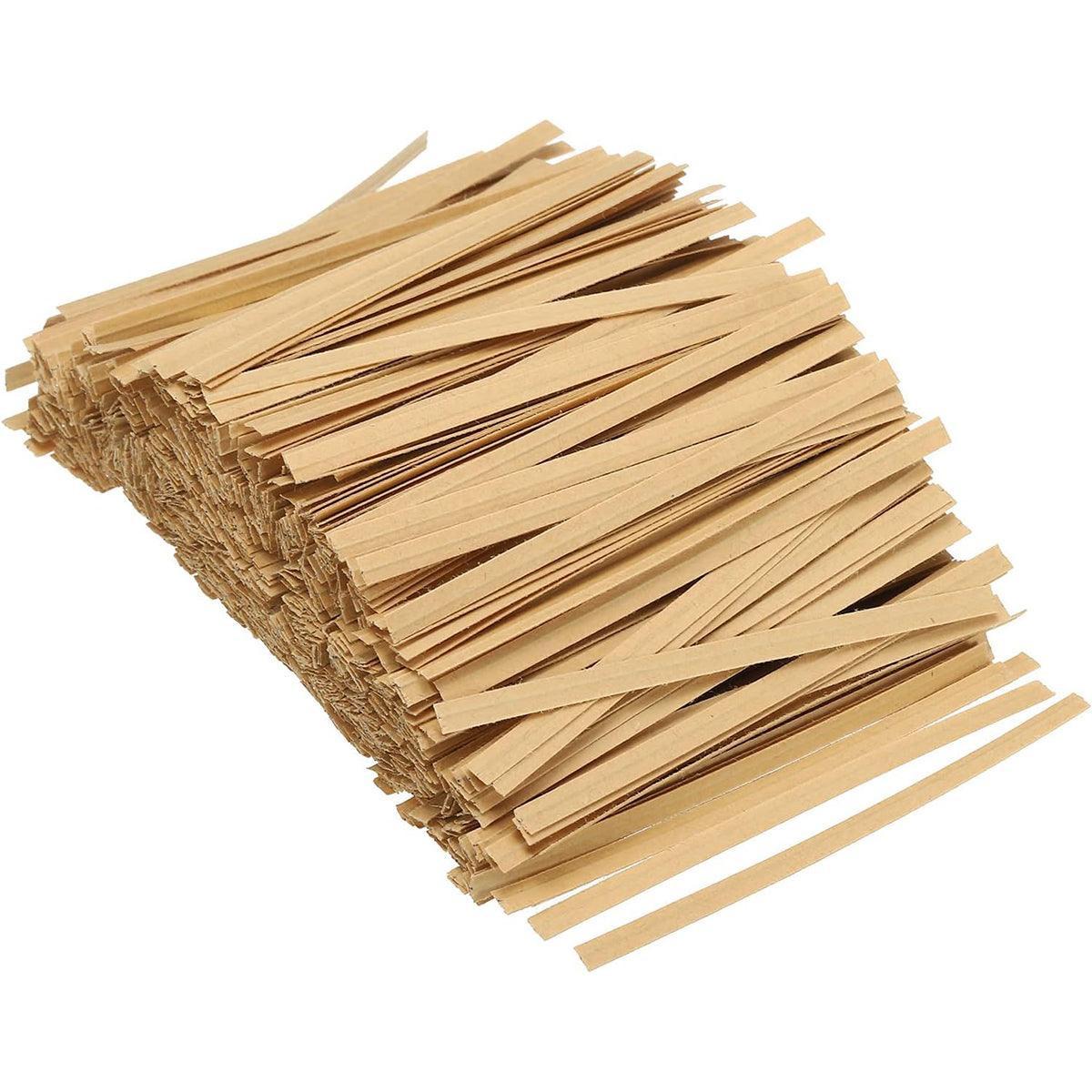 1000pcs Paper Tie Tape Wire 8/10/15cm for Baking Packing Bag Sealing Supplies - White-8cm.