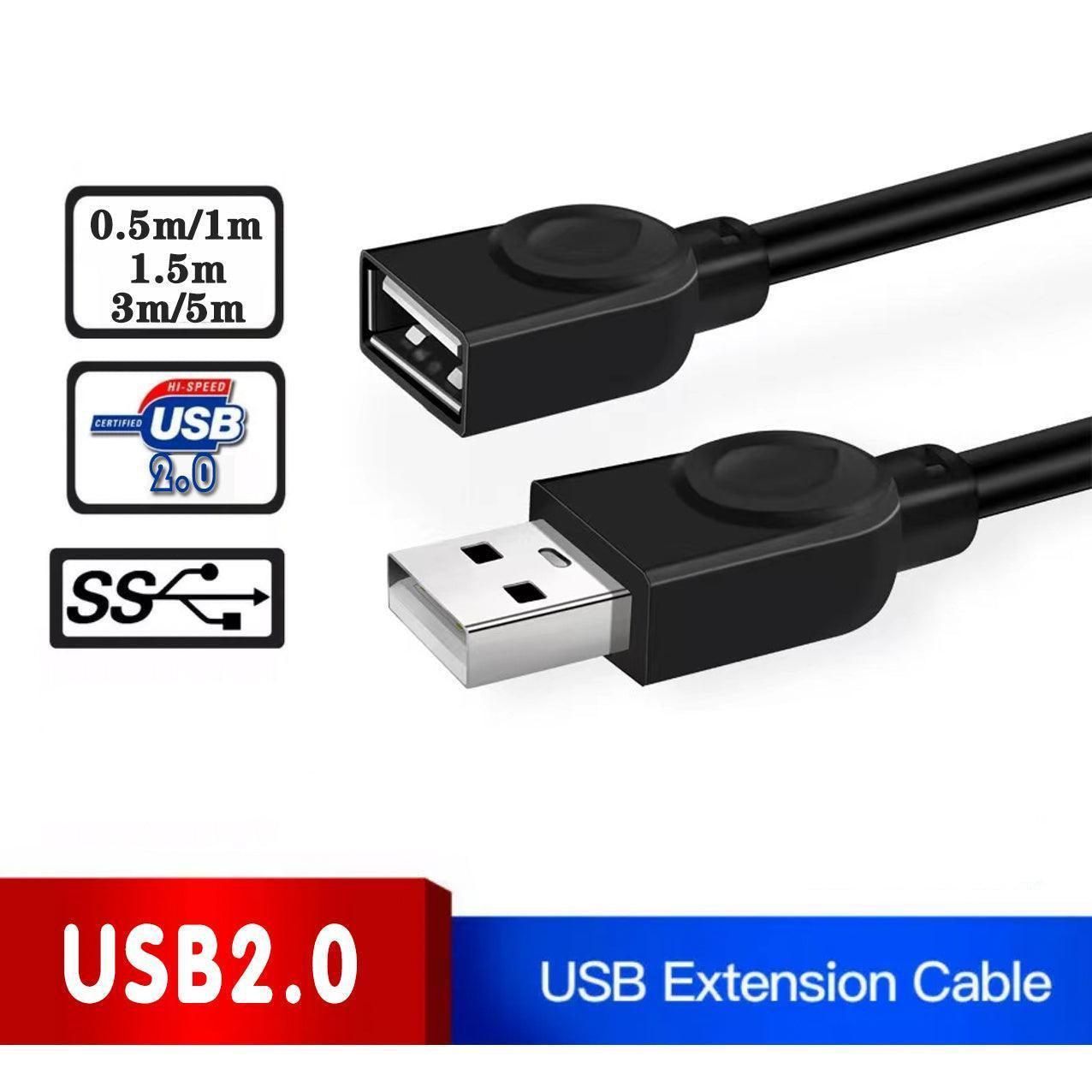 Usb Extension Data Cable 2.0 A Male To A Female Long Cord For Macbook & Computer - 10 m.