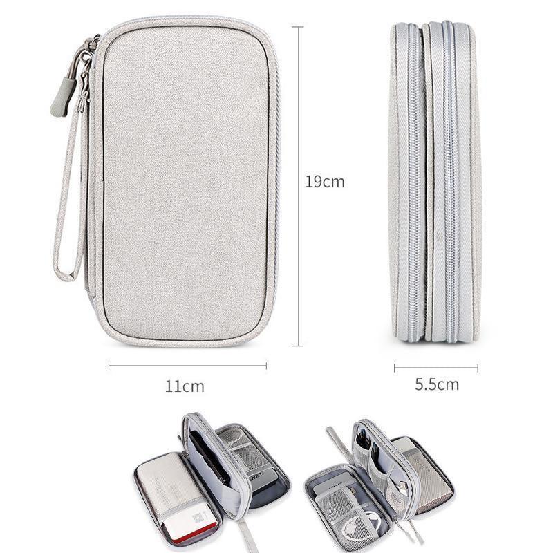 Electronic Accessories Cable Bag Organizer Travel Pouch Storage Cases Charger - Navy.