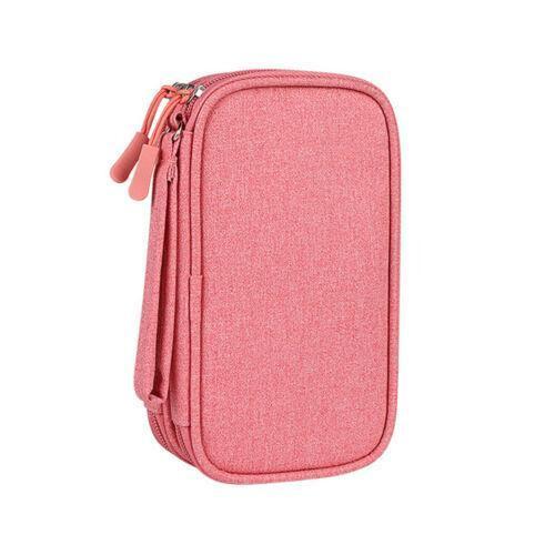 Electronic Accessories Cable Bag Organizer Travel Pouch Storage Cases Charger - Navy.