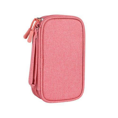 Electronic Accessories Cable Bag Organizer Travel Pouch Storage Cases Charger - Navy.