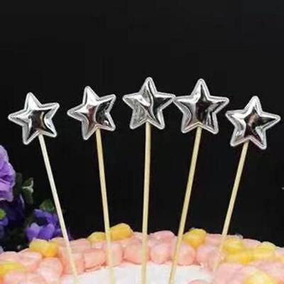 Happy Birthday Acrylic Cake Topper Cake Decoration Golden Silver Party - Silver-Crown