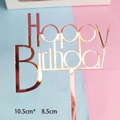 Happy Birthday Acrylic Cake Topper Cake Decoration Golden Silver Party - Silver-Crown