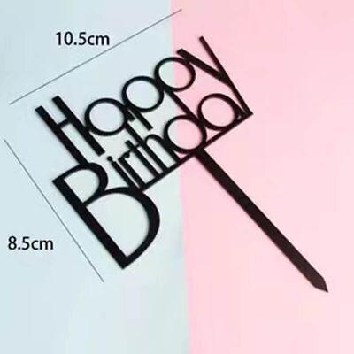 Happy Birthday Acrylic Cake Topper Cake Decoration Golden Silver Party - Silver-Crown