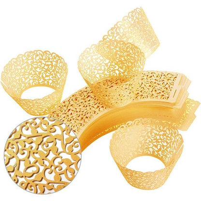 25pcs Laser Cut Cupcake Wrappers Wedding Party Baking Decorations in 8 Colours - Light Purple