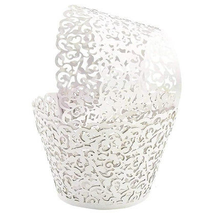 25pcs Laser Cut Cupcake Wrappers Wedding Party Baking Decorations in 8 Colours - Light Purple